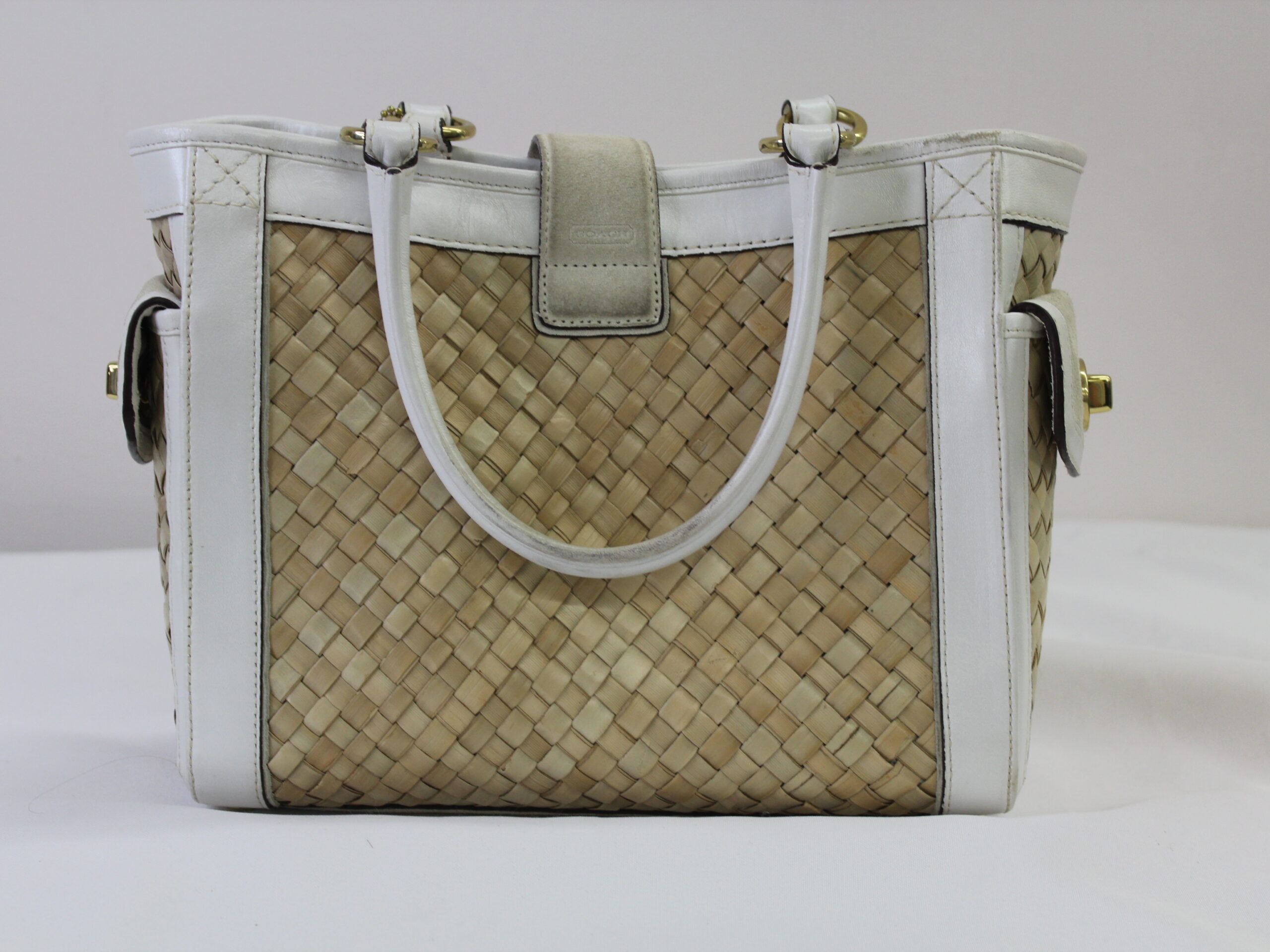 Coach Vintage Wicker Shoulder Bag Purse - Image 2