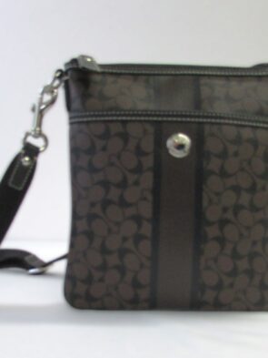 Coach Signature Brown/Black PVC Crossbody Bag