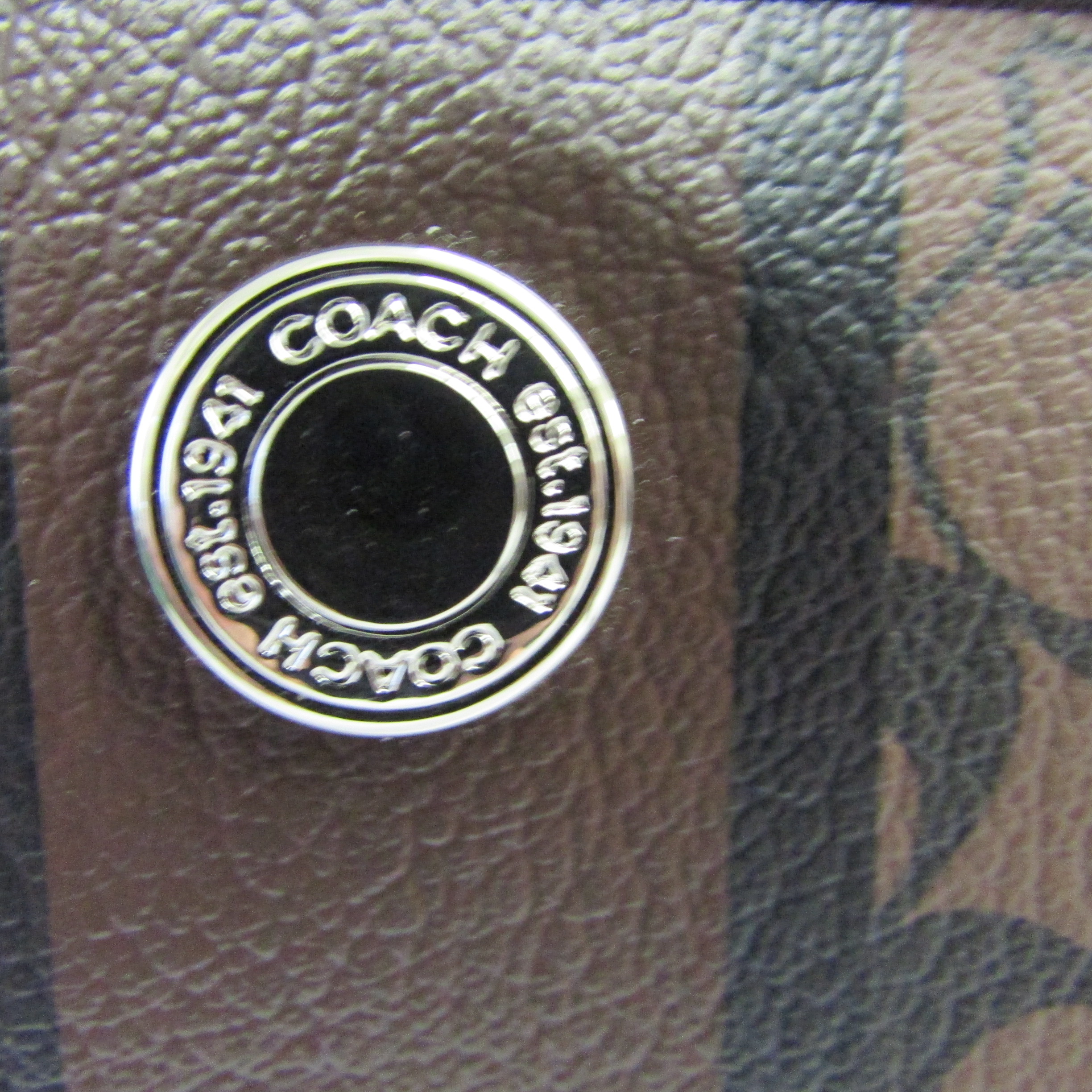 Coach Signature Brown/Black PVC Crossbody Bag - Image 4