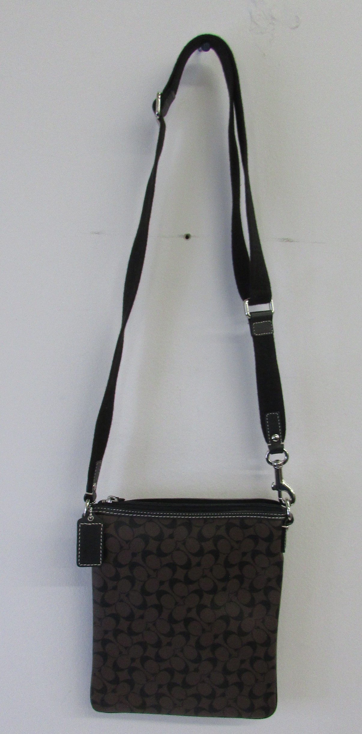 Coach Signature Brown/Black PVC Crossbody Bag - Image 2