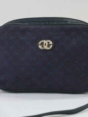 Gucci Vintage Blue Fabric Crossbody Purse