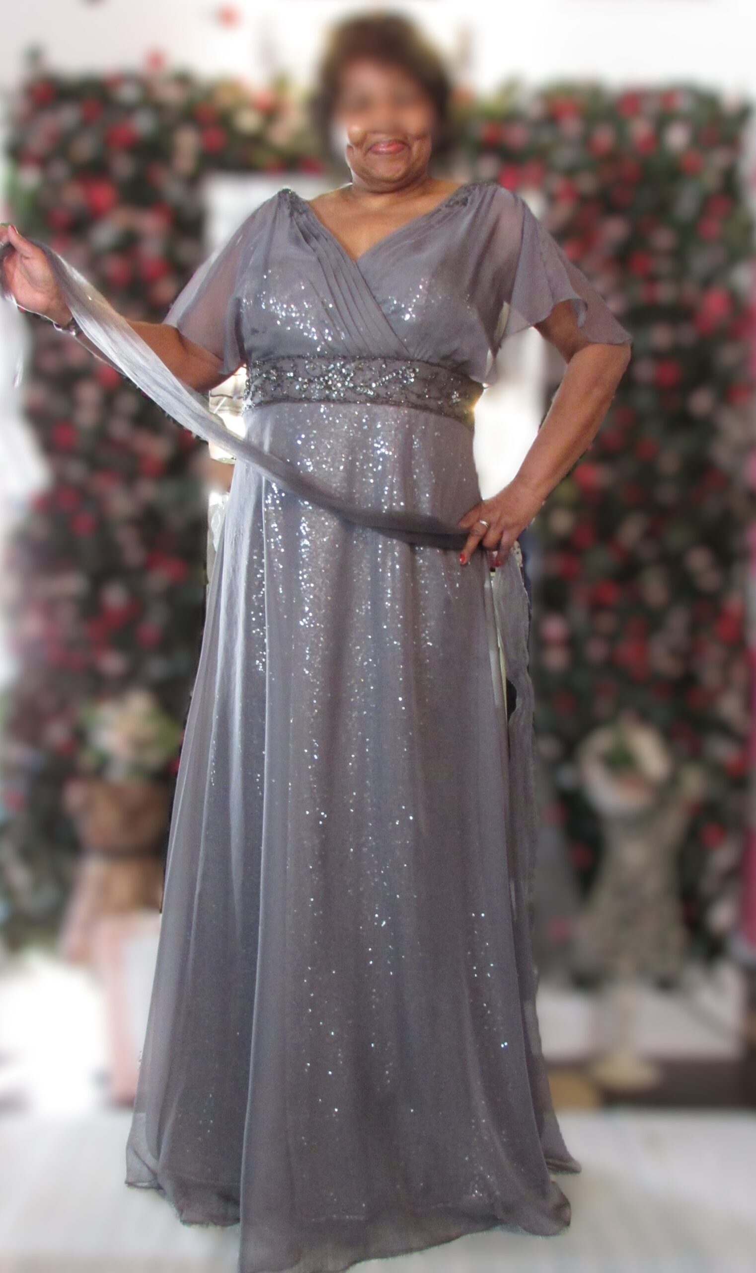 Montage by Mon Cheri Short Flutter Sleeve Gown Size 16W - Image 4