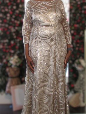 Alex Evenings Golds 3/4 Sleeve Gown Size 12