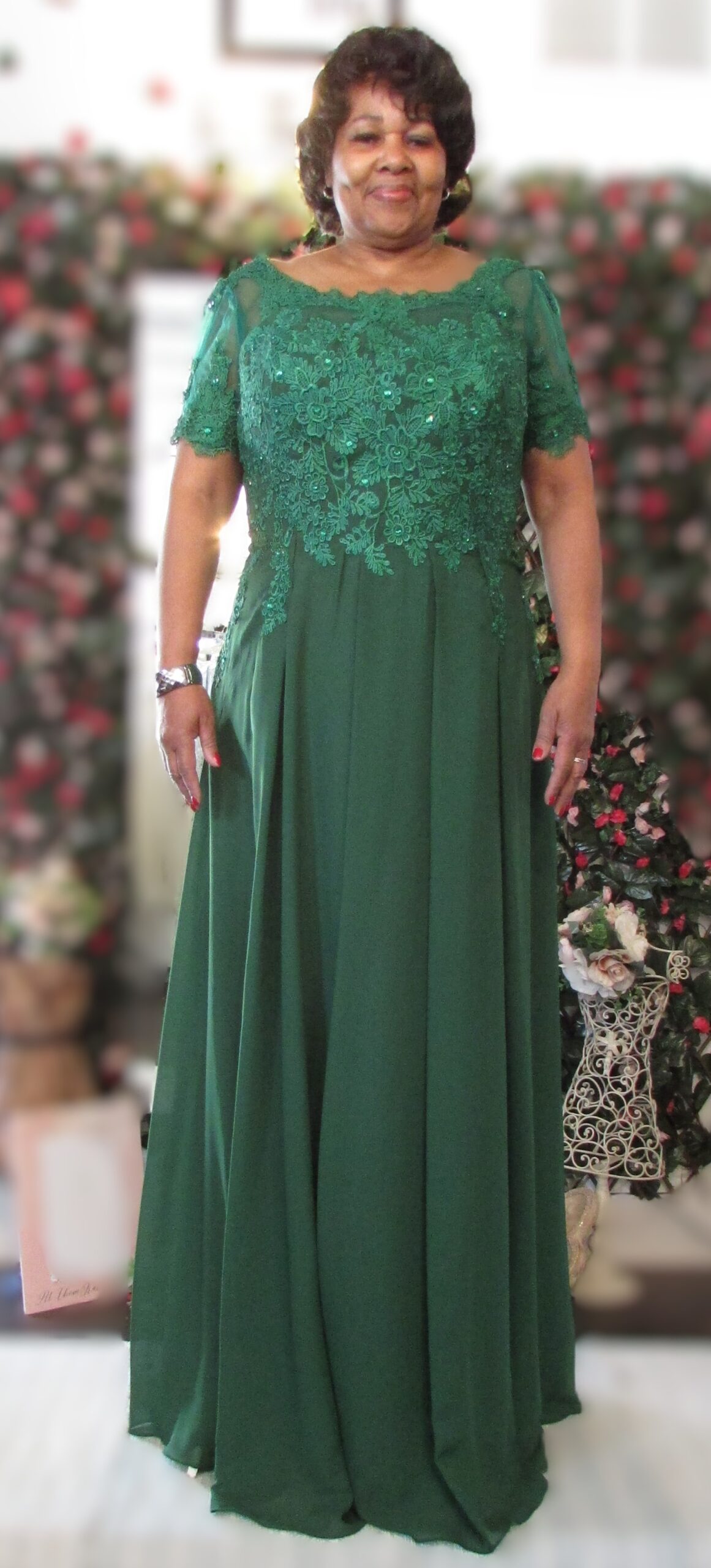 Unbranded Green Lace Top Gown Size 18