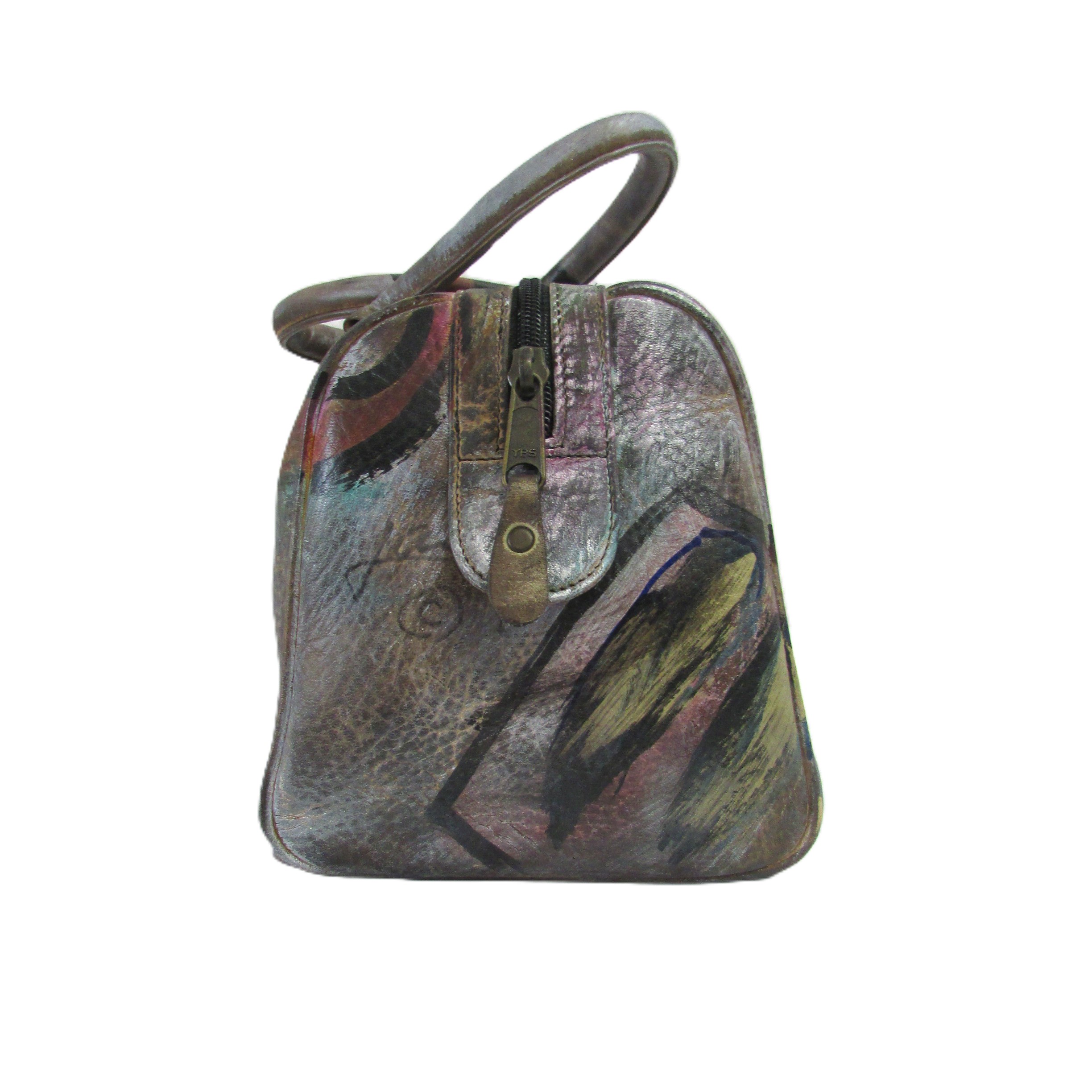 Jane Yoo Vintage Artwork Tote Bowling Bag Purse - Image 3