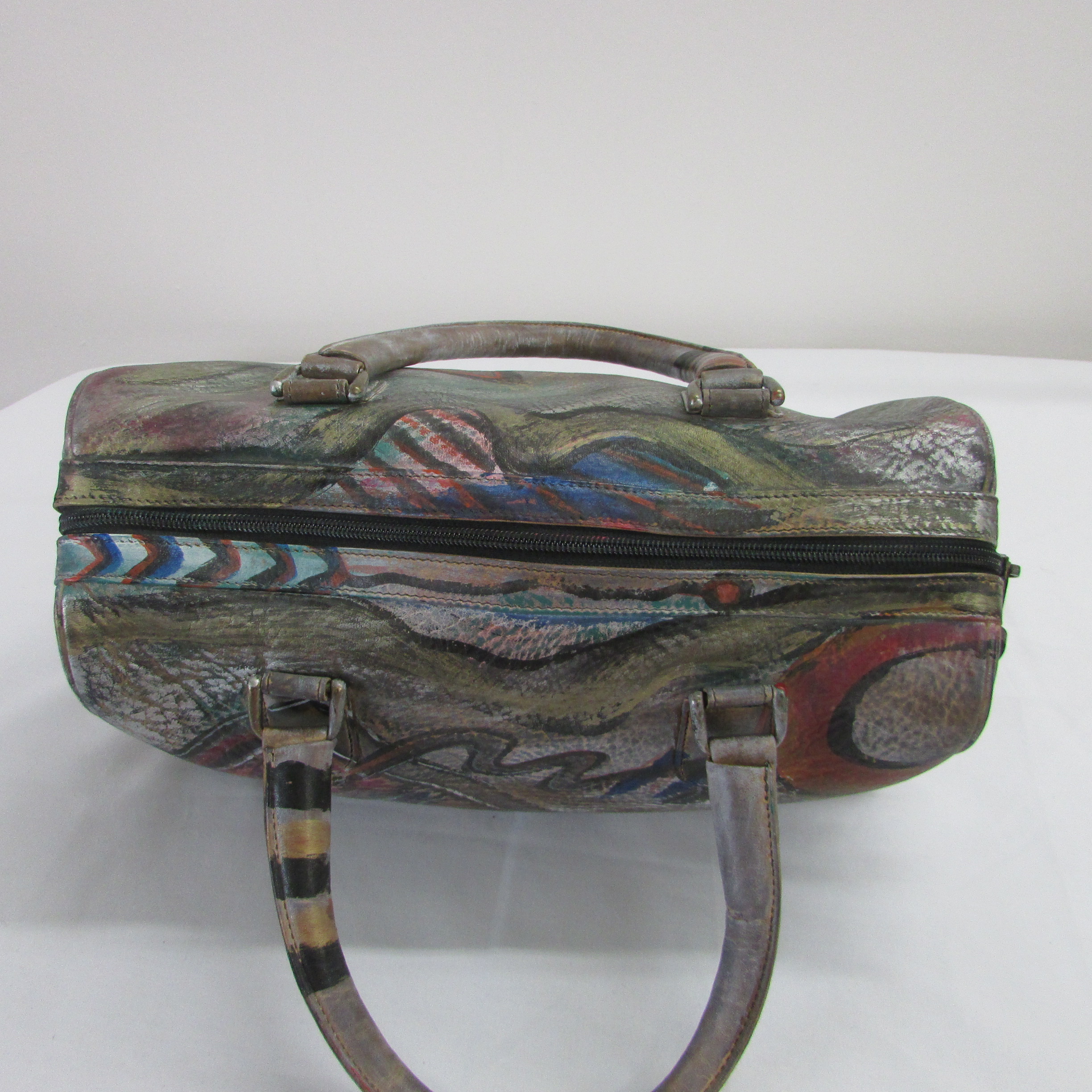 Jane Yoo Vintage Artwork Tote Bowling Bag Purse - Image 5