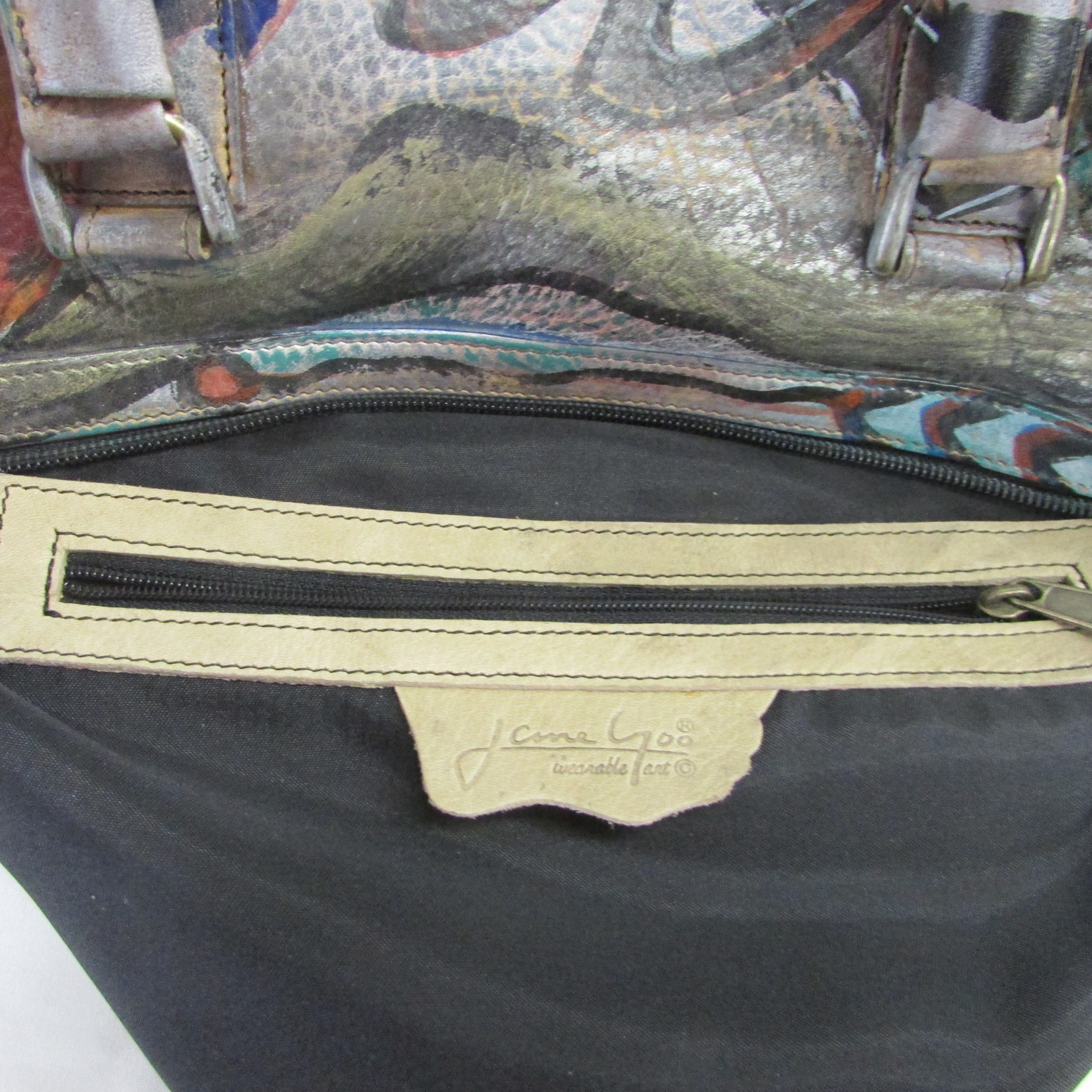 Jane Yoo Vintage Artwork Tote Bowling Bag Purse - Image 9