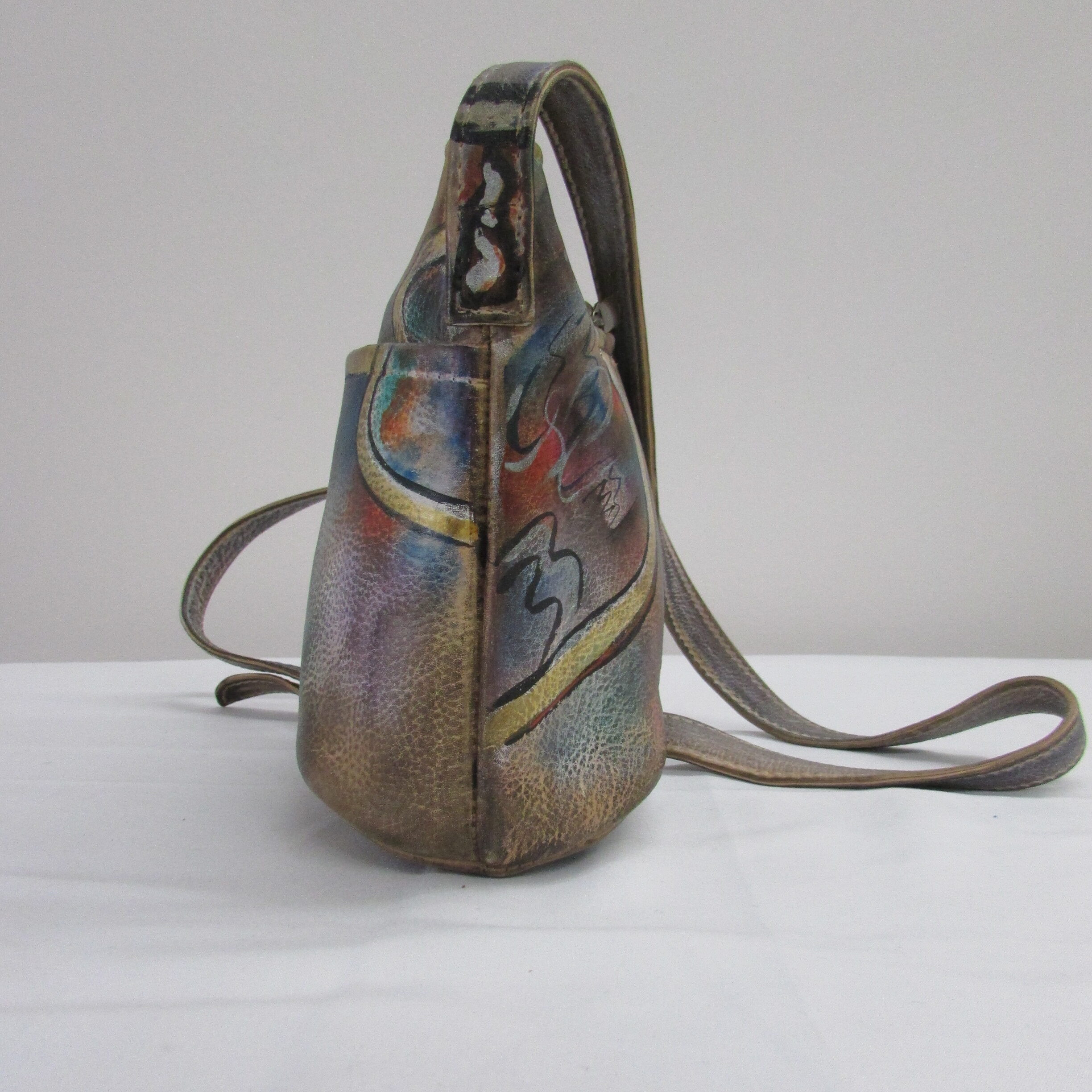 Anuschka Vintage Artwork Crossbody Shoulder Bag Purse - Image 3