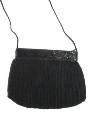 Carolyne Barton Vintage Black Beaded Evening Bag