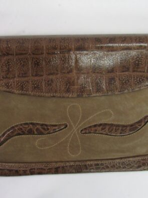 Susan Gail Vintage Brown Envelope Bag with Unique Front Design
