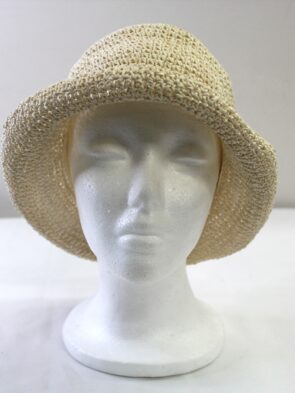 Unbranded Tan Paper Hat w Multi Color Beads