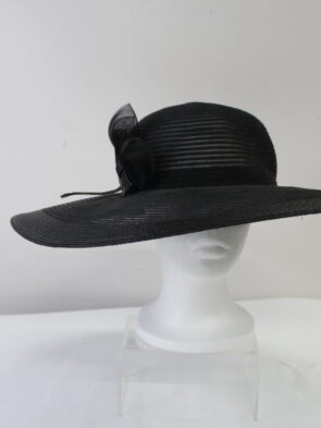 Liz Claiborne Black Sunday Wicker Vintage Hat