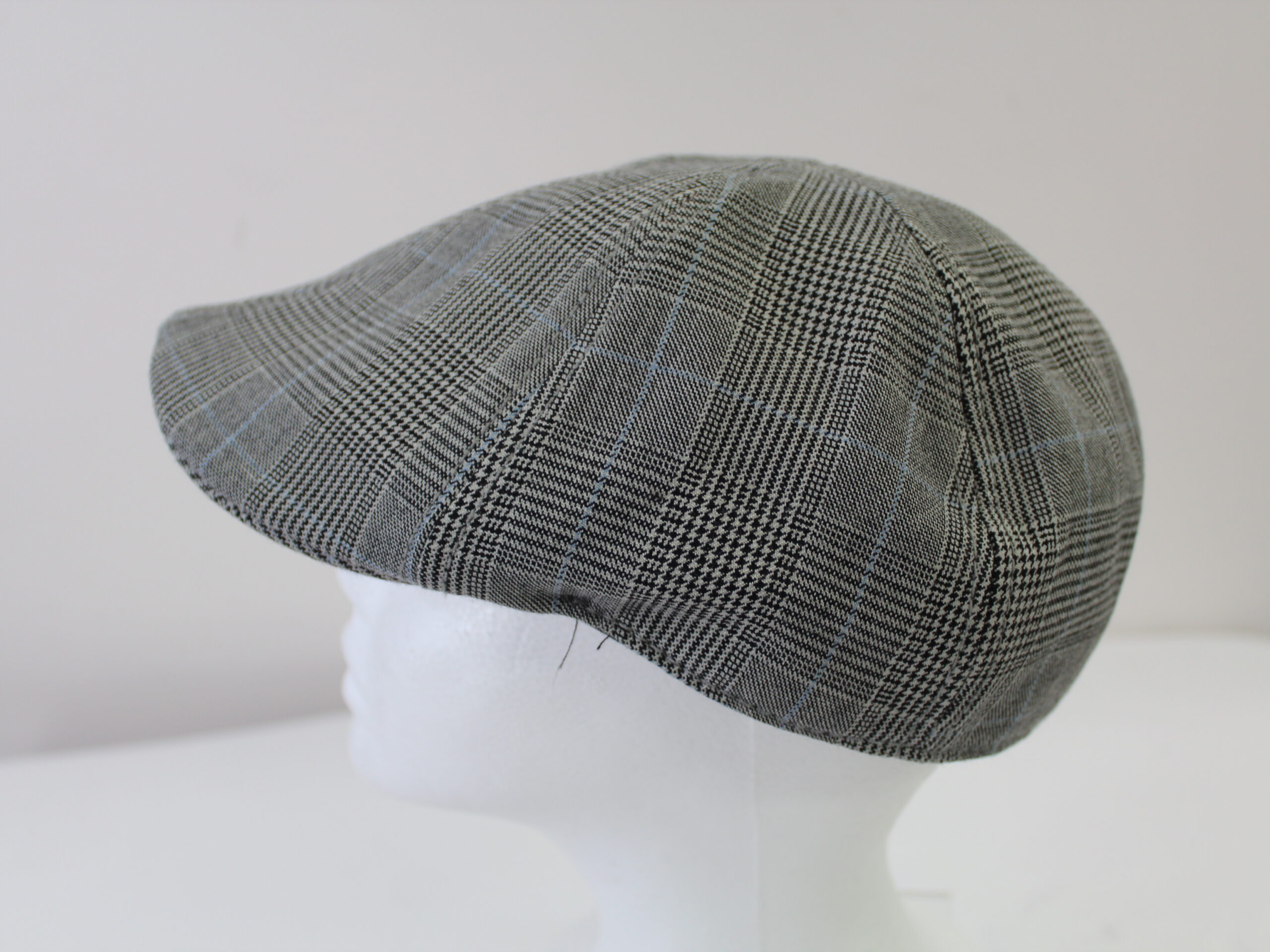 Vintage Stone Plaid Paperboy Hat - Image 2