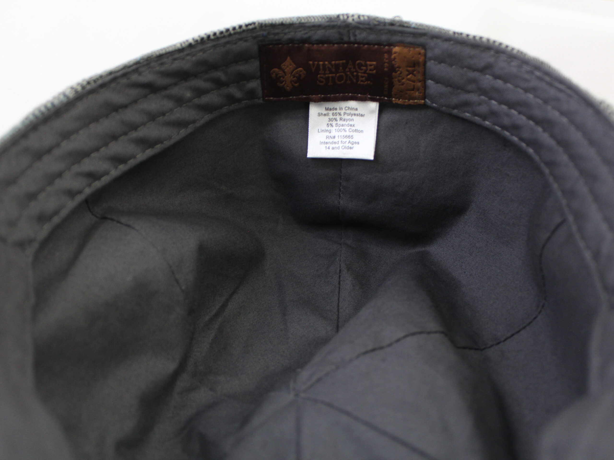 Vintage Stone Plaid Paperboy Hat - Image 5