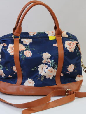 Unbranded Vintage Blue Floral Tote with Strap