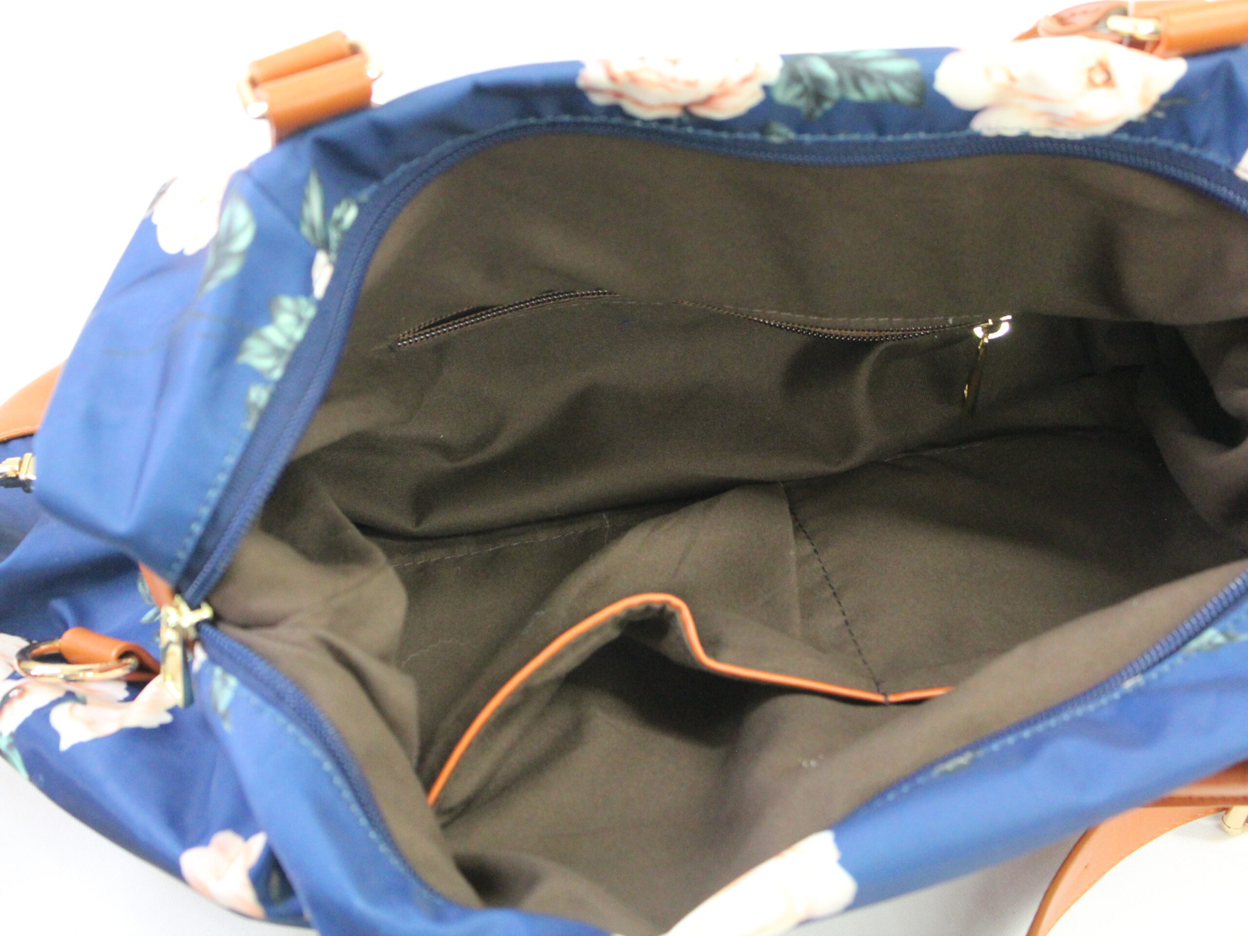 Unbranded Vintage Blue Floral Tote with Strap - Image 6