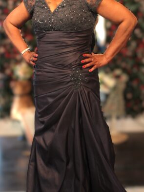 Alyce Charcoal Gray Gown Size 14