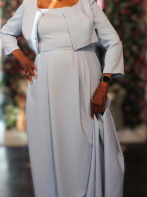 T S Couture Light Blue 3 piece Dress Set Size M