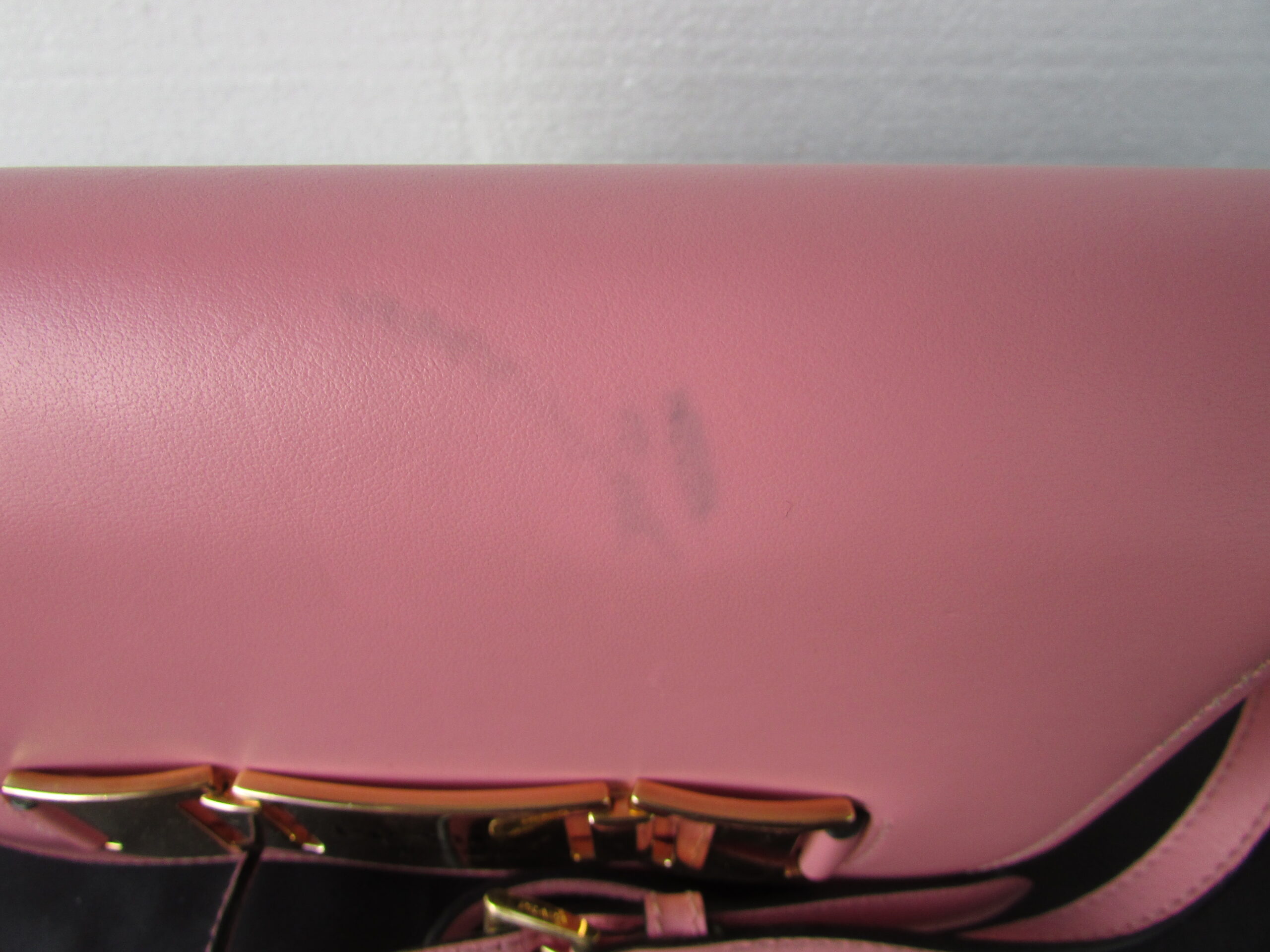 Prada Women Genuine Pink Leather, City Calf Pink Crossbody Bag Purse, w Gold - Image 11