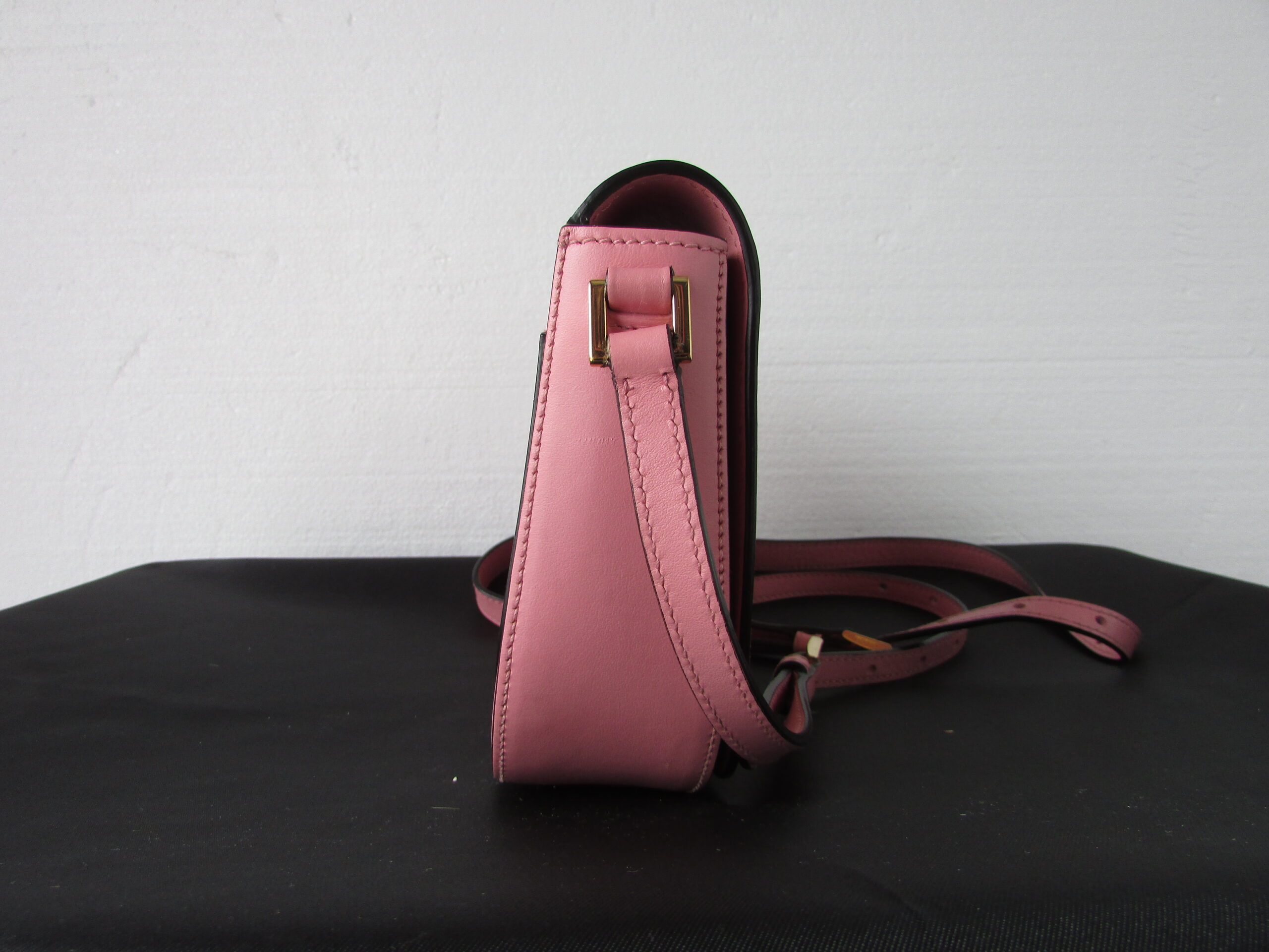 Prada Women Genuine Pink Leather, City Calf Pink Crossbody Bag Purse, w Gold - Image 9