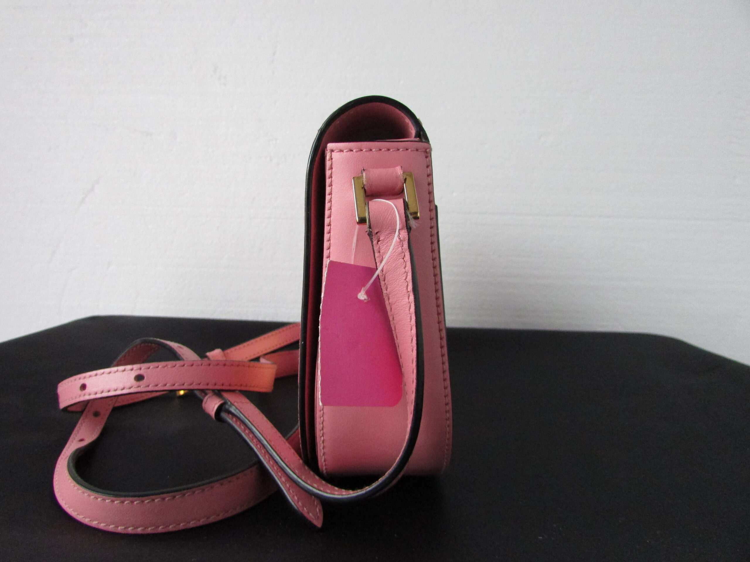 Prada Women Genuine Pink Leather, City Calf Pink Crossbody Bag Purse, w Gold - Image 8