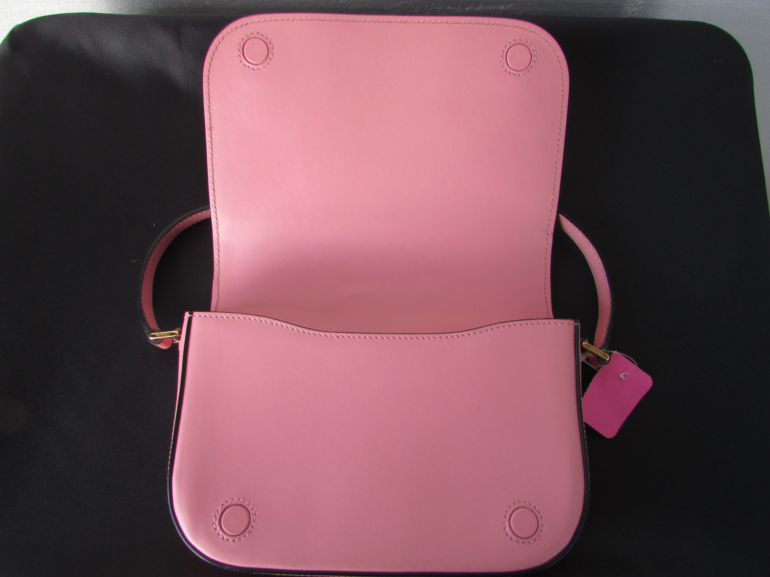 Prada Women Genuine Pink Leather, City Calf Pink Crossbody Bag Purse, w Gold - Image 6