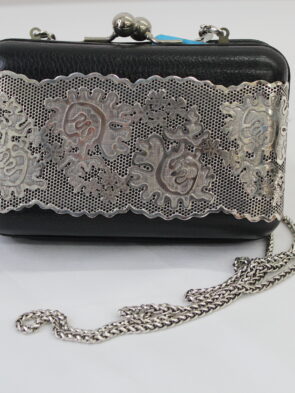 Brighton Ladies Black Clutch with Chain Shoulder Strap
