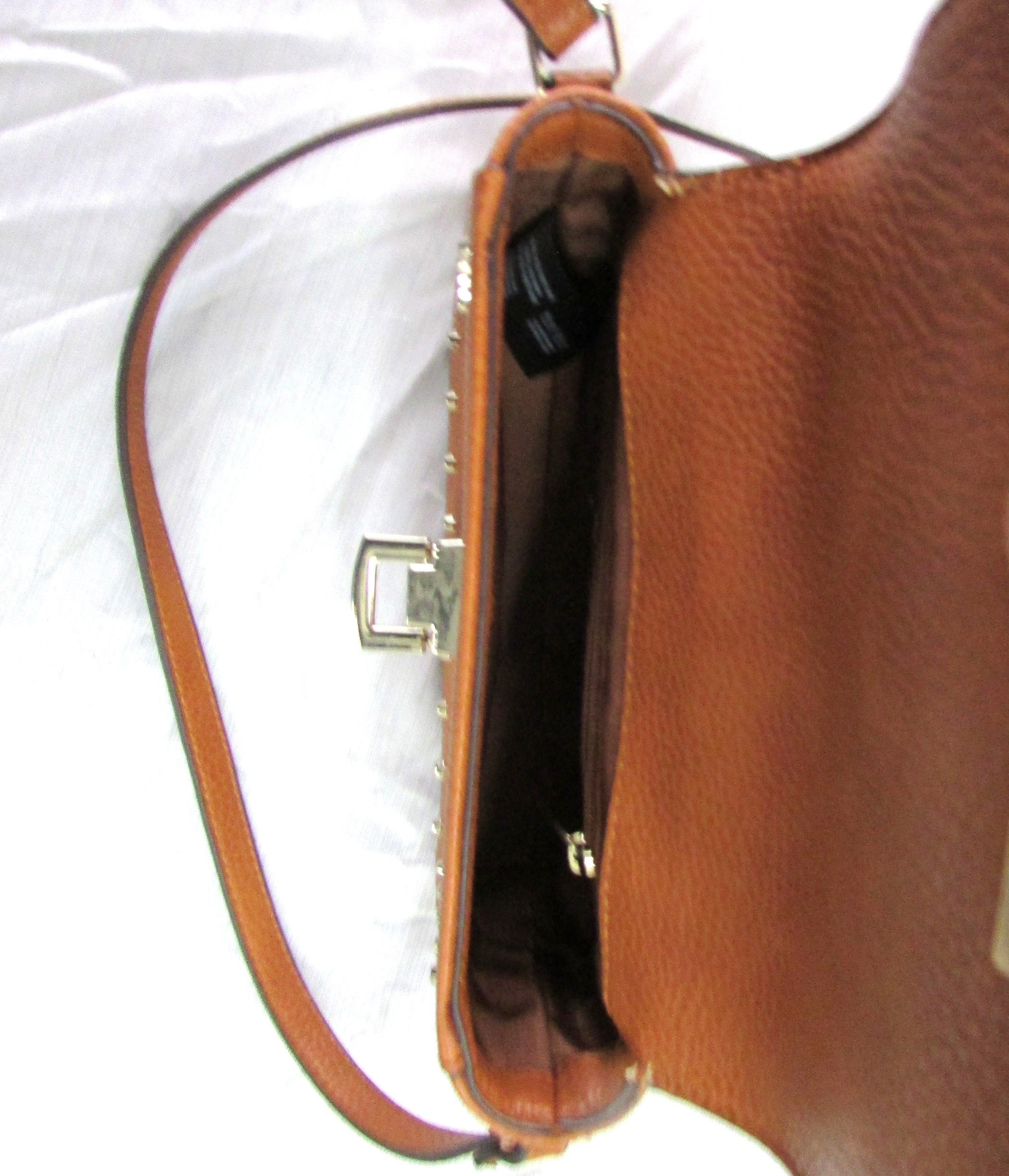 White House Black Market Vintage Leather Brown Crossbody - Image 5