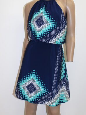 Jessica Simpson Vintage Blue Dress Metallic Collar Size 6