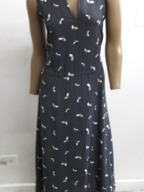 Anne Klein Vintage Gray Dress w Floral Print Size 1X