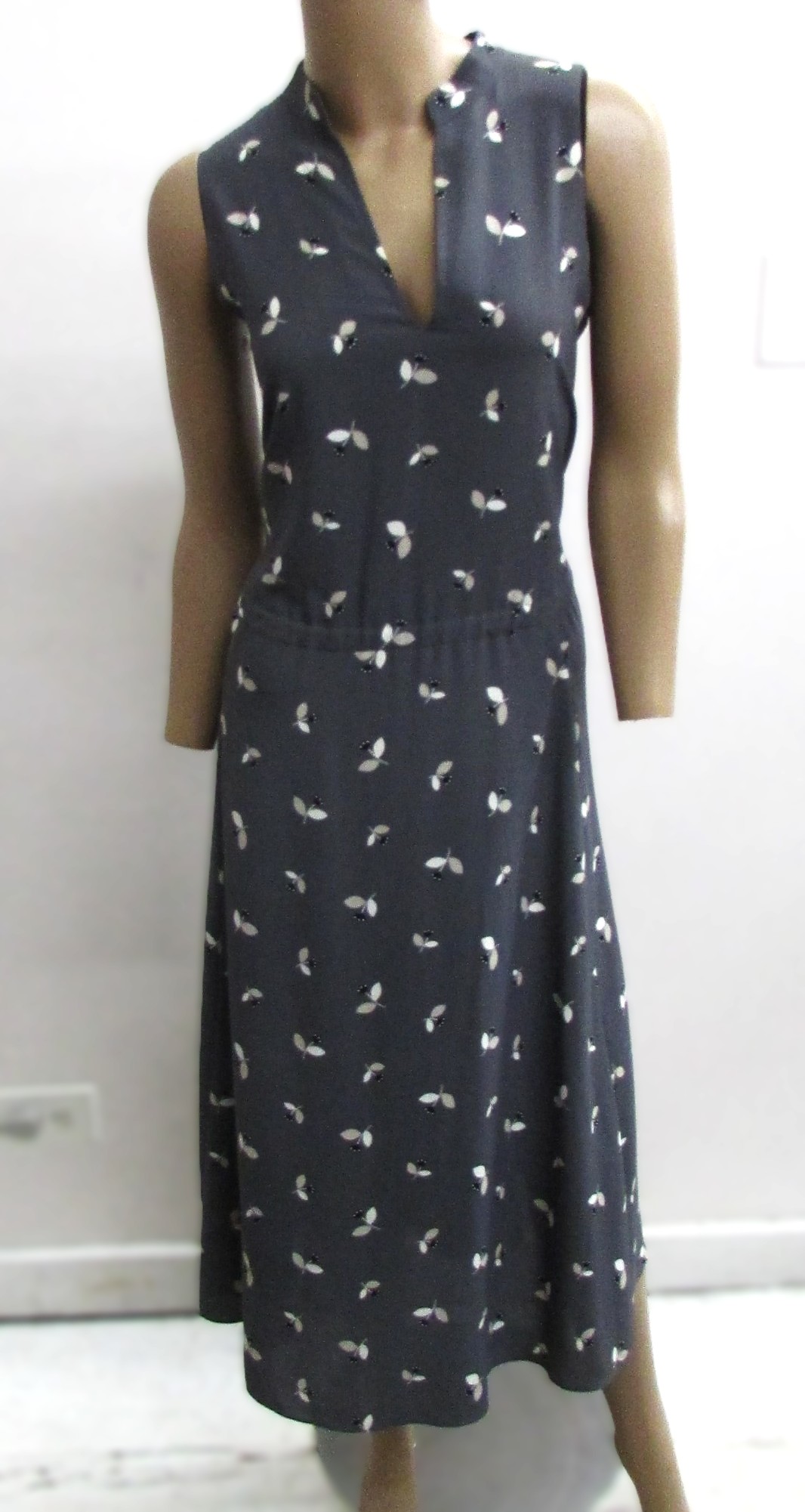 Anne Klein Vintage Gray Dress w Floral Print Size 1X