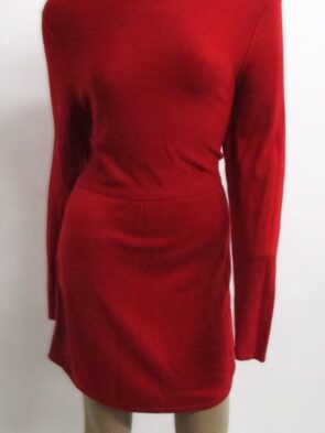 J. Jill Vinage Red Long Sleeve Sheer Dress Size M
