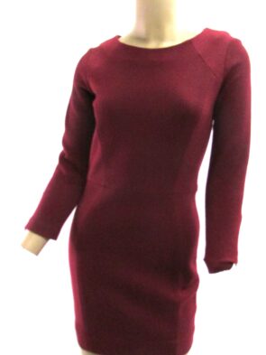 Sandro Dark Red Wool Blend Dress Size 1 (S)