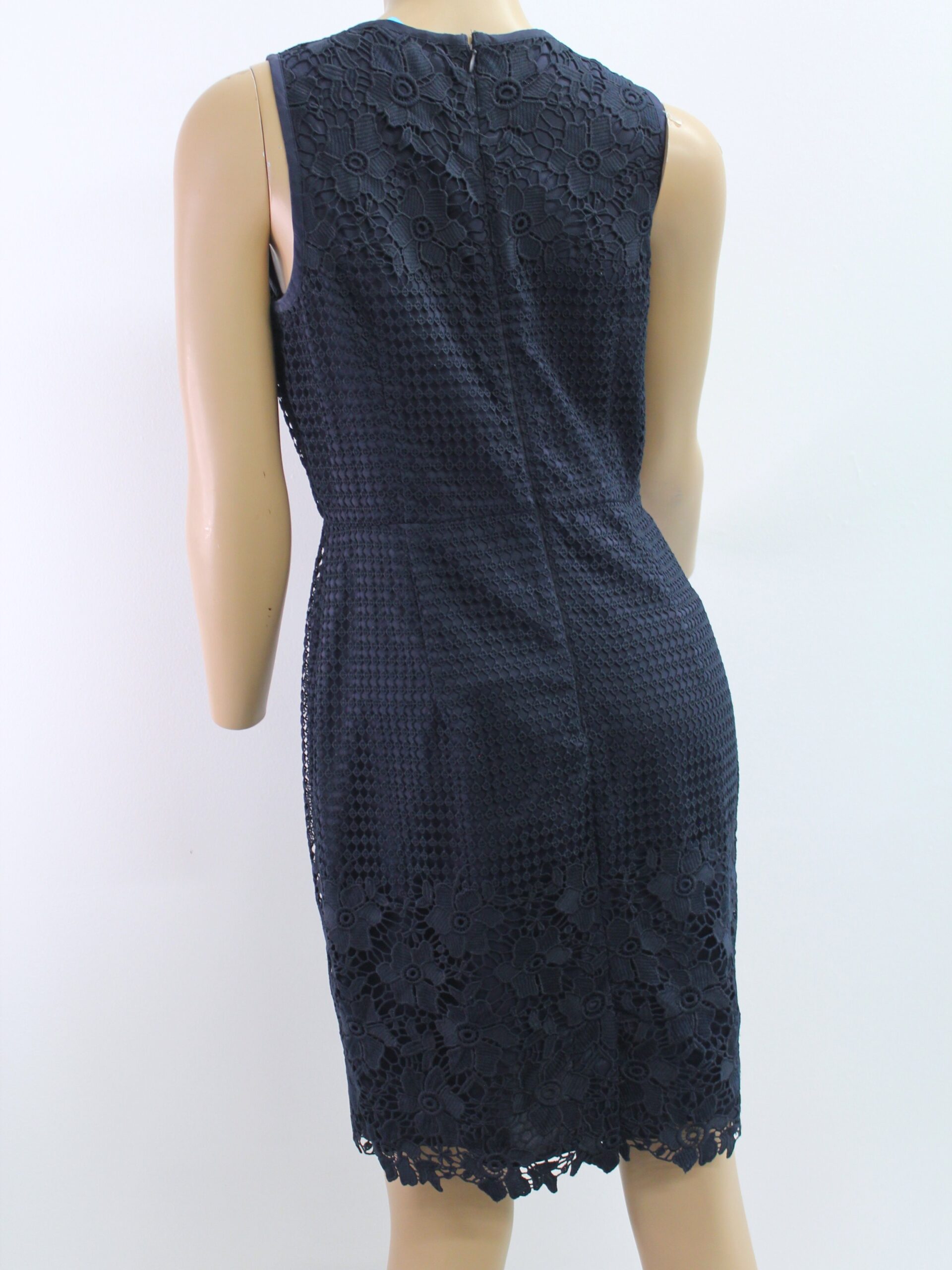 Ann Taylor Vintage Dark Navy Blue Crochet Outer Dress Size 4P - Image 5