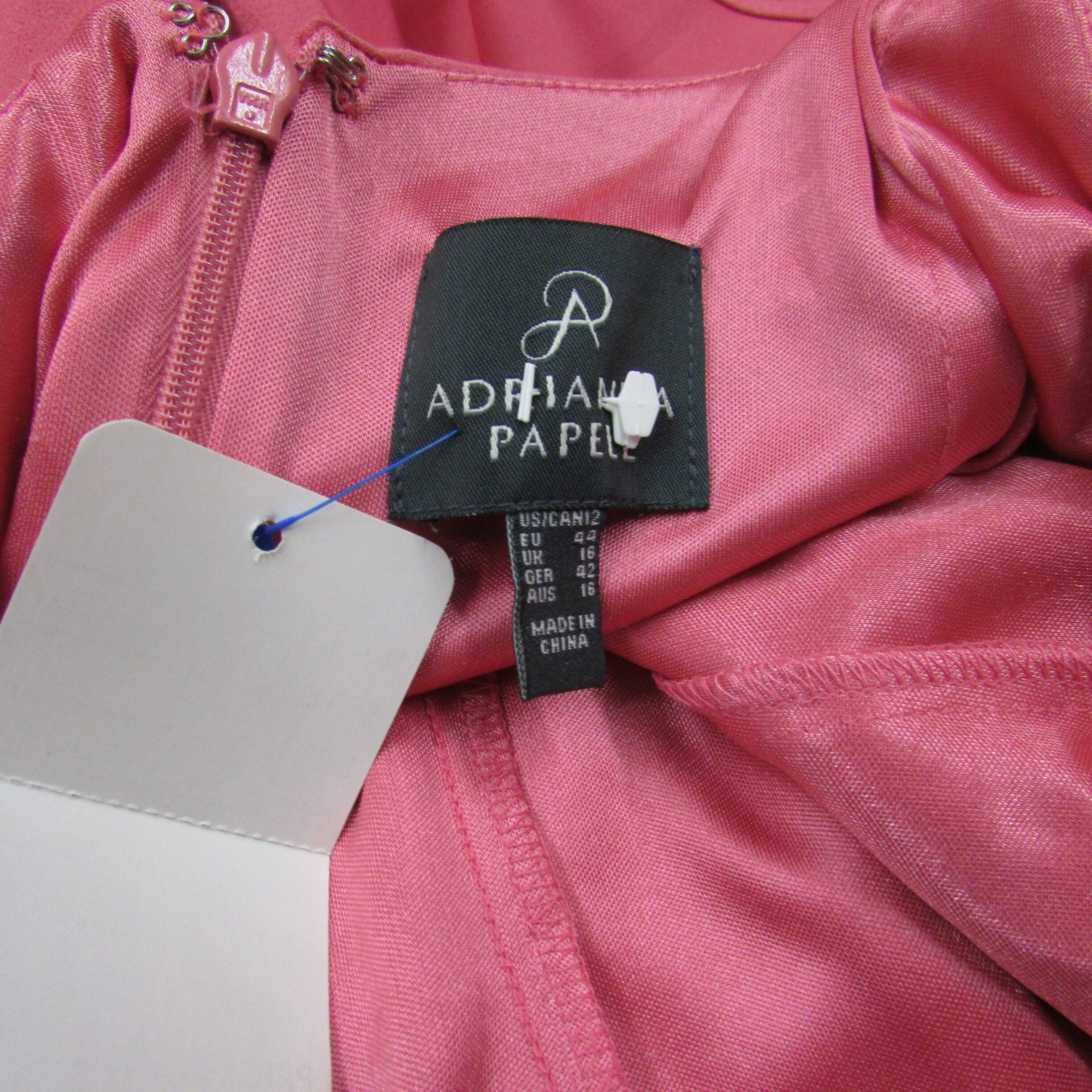 Adrianna Papell Vintage Pink Dress w Ruffles around Arms Size 12 - Image 4