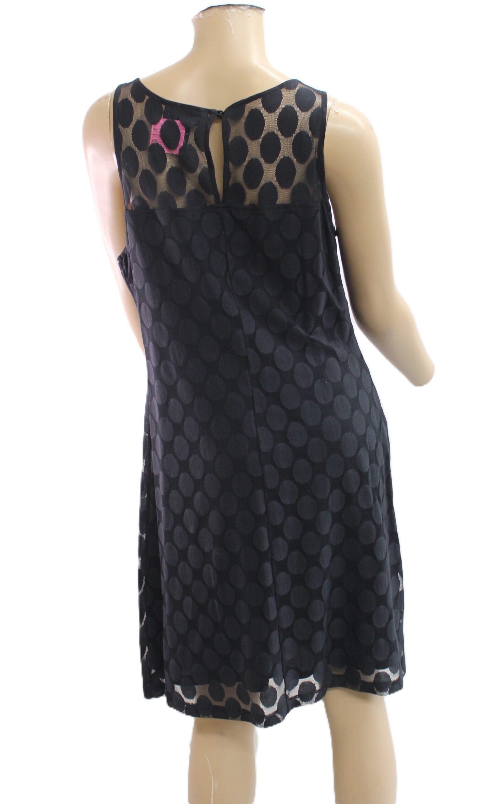 International Concepts Vintage Black Sheer Dress w Liner Size L - Image 3