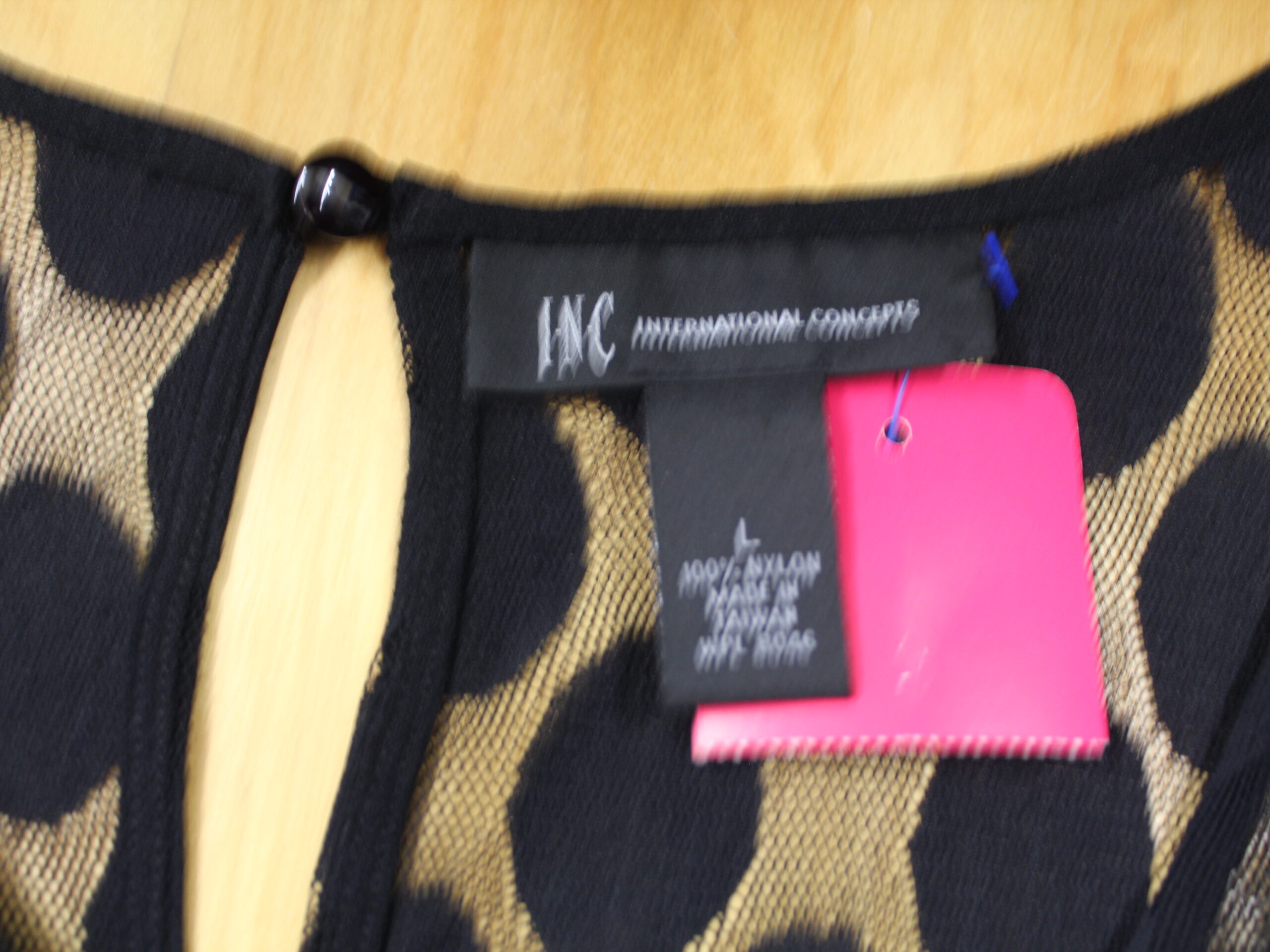 International Concepts Vintage Black Sheer Dress w Liner Size L - Image 4