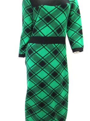 NY&C Green and Black Plaid Business Casual Button Dress Size XL