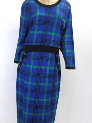 NY&C Blue and Green Plaid Business Casual Button Dress Size XL