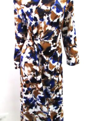 Zara Vintage Multicolor Long Dress w Tie Fashion Front Size S