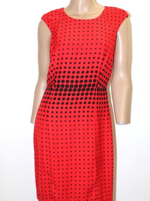 J Crew Red and Black Poka Dot Dress Size 6
