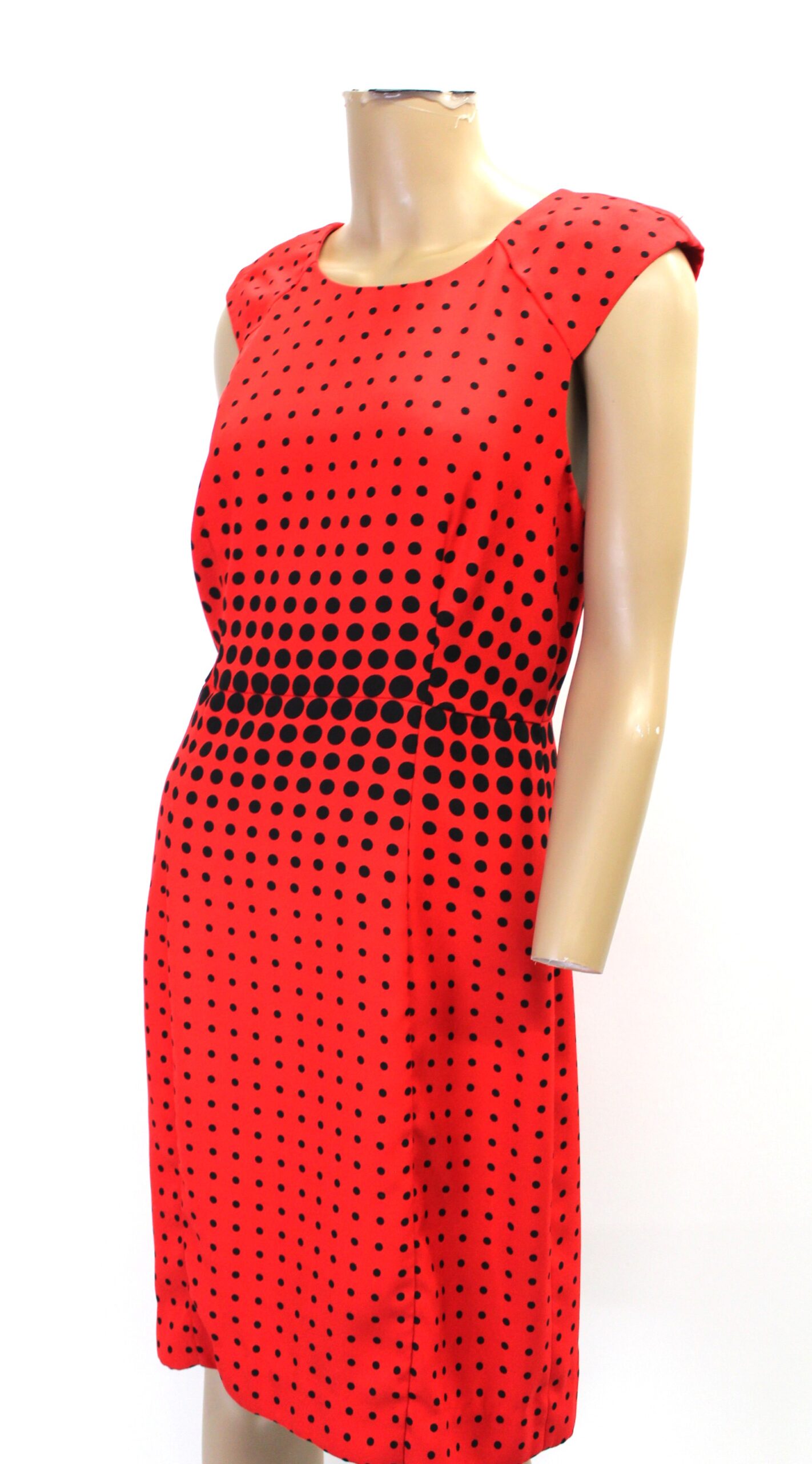 J Crew Red and Black Poka Dot Dress Size 6 - Image 2