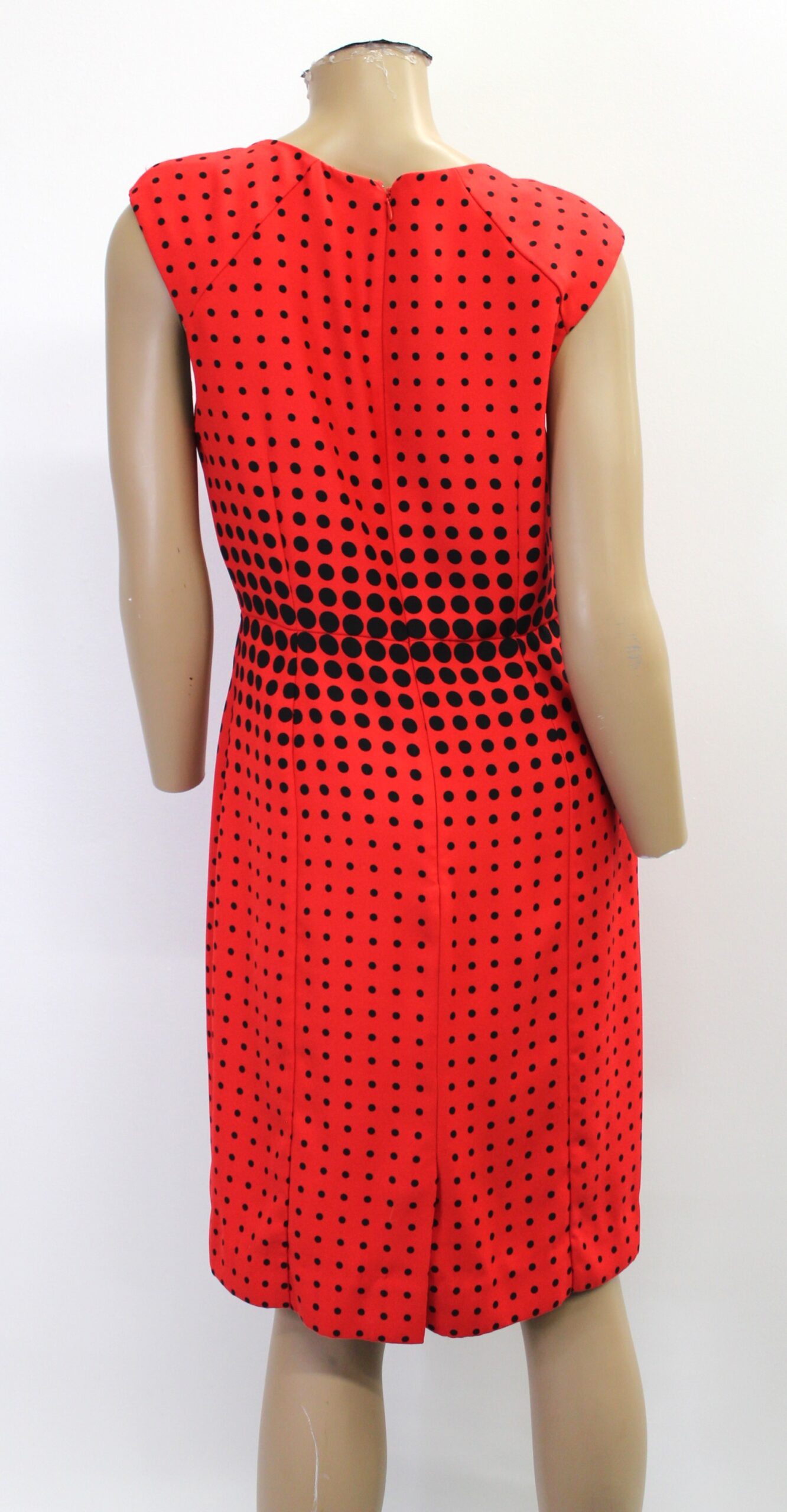 J Crew Red and Black Poka Dot Dress Size 6 - Image 3