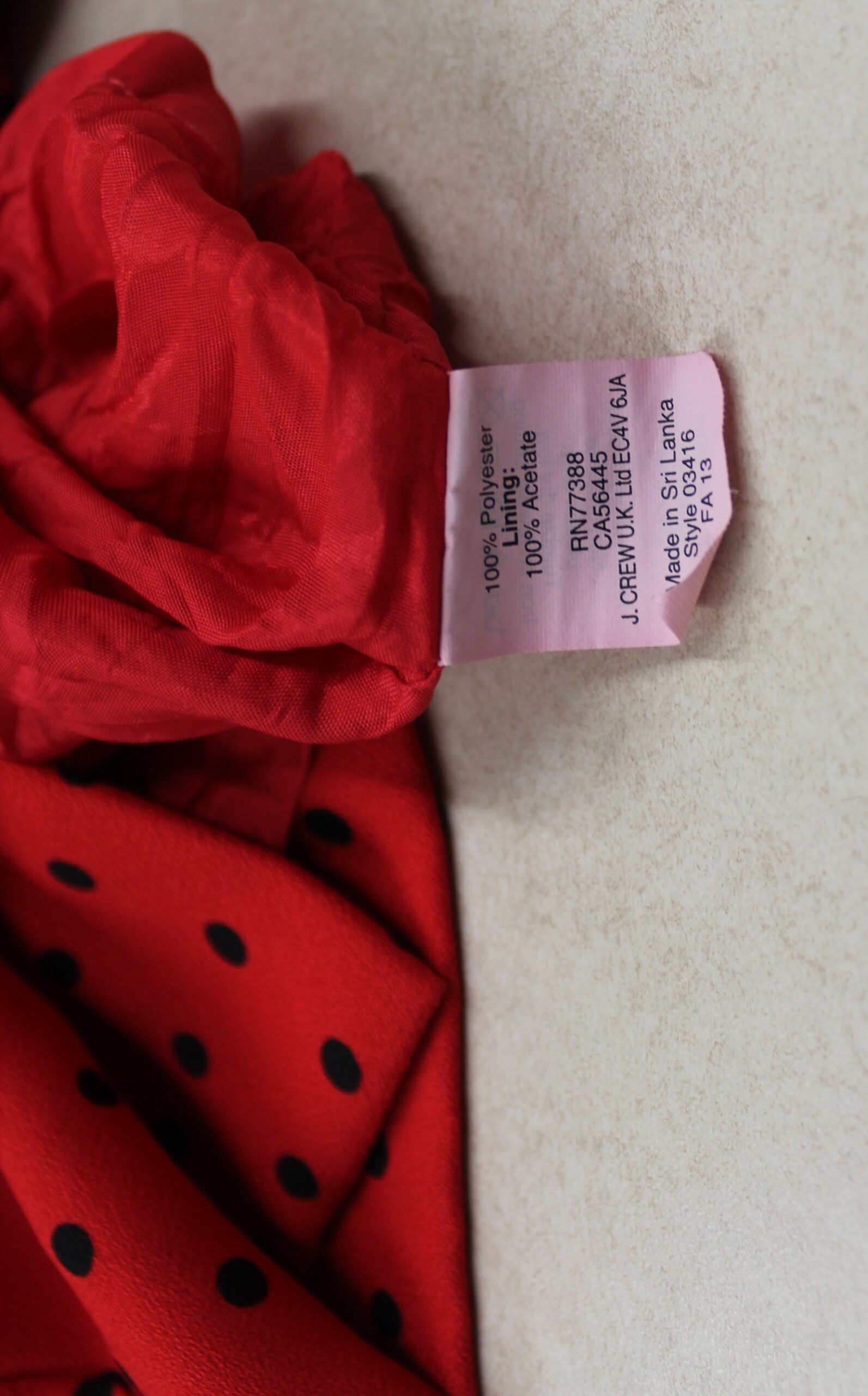 J Crew Red and Black Poka Dot Dress Size 6 - Image 5