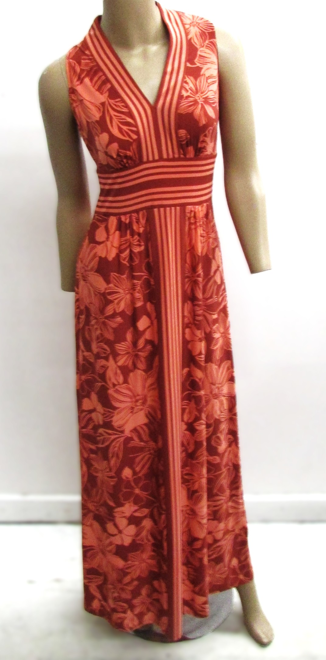 Wisp Petites Vintage Red Dress w Floral Print Size 4P