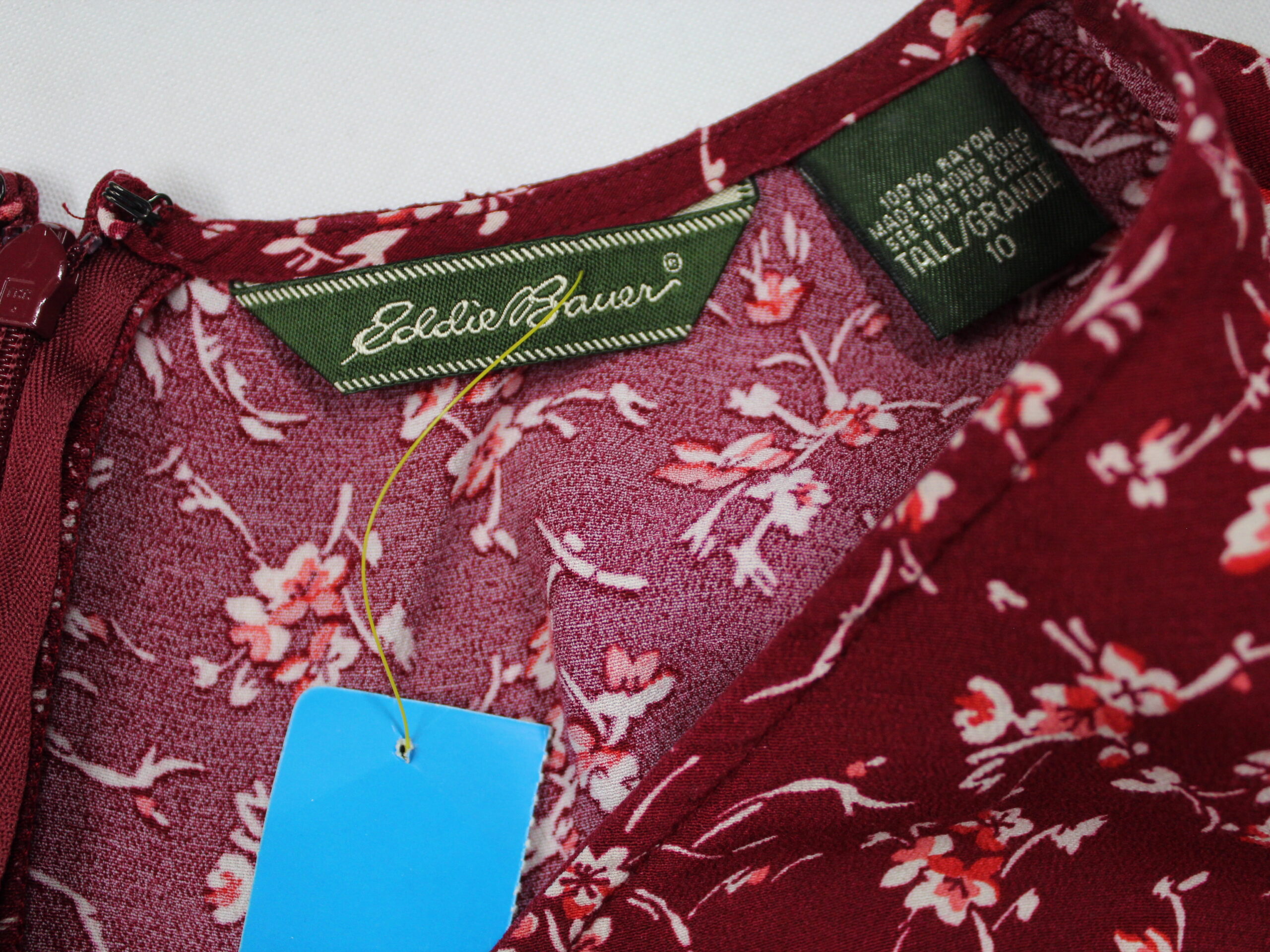 Eddie Bauer Vintage Red Floral Sleeveless Dress Size 10 - Image 4