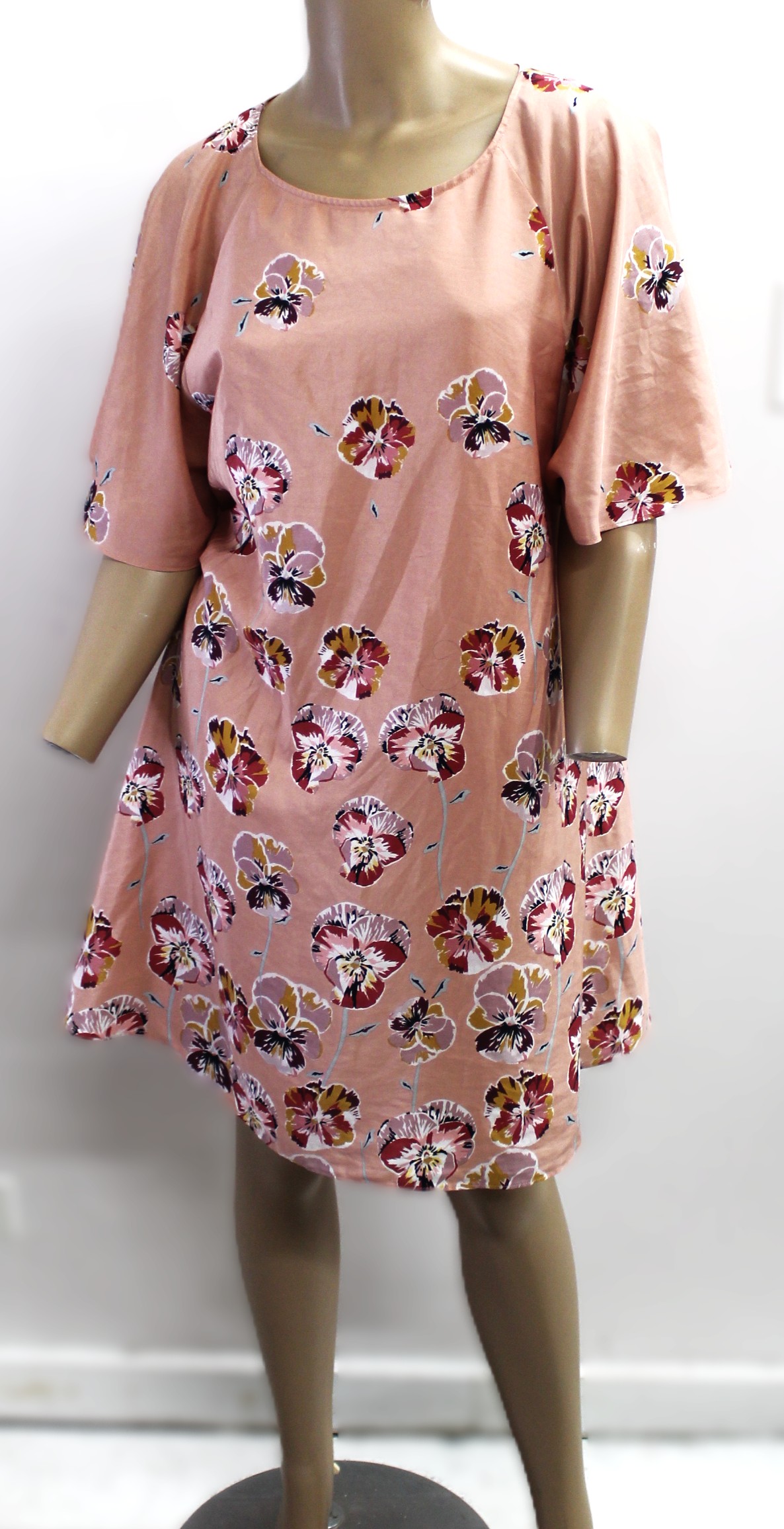 CeCe Vintage Pink with Floral Print Short sleeve Dress Size 12