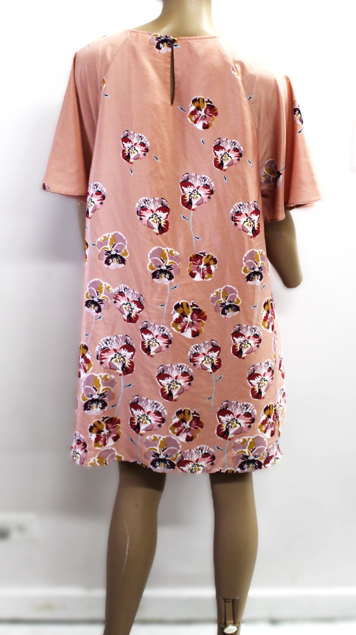 CeCe Vintage Pink with Floral Print Short sleeve Dress Size 12 - Image 3