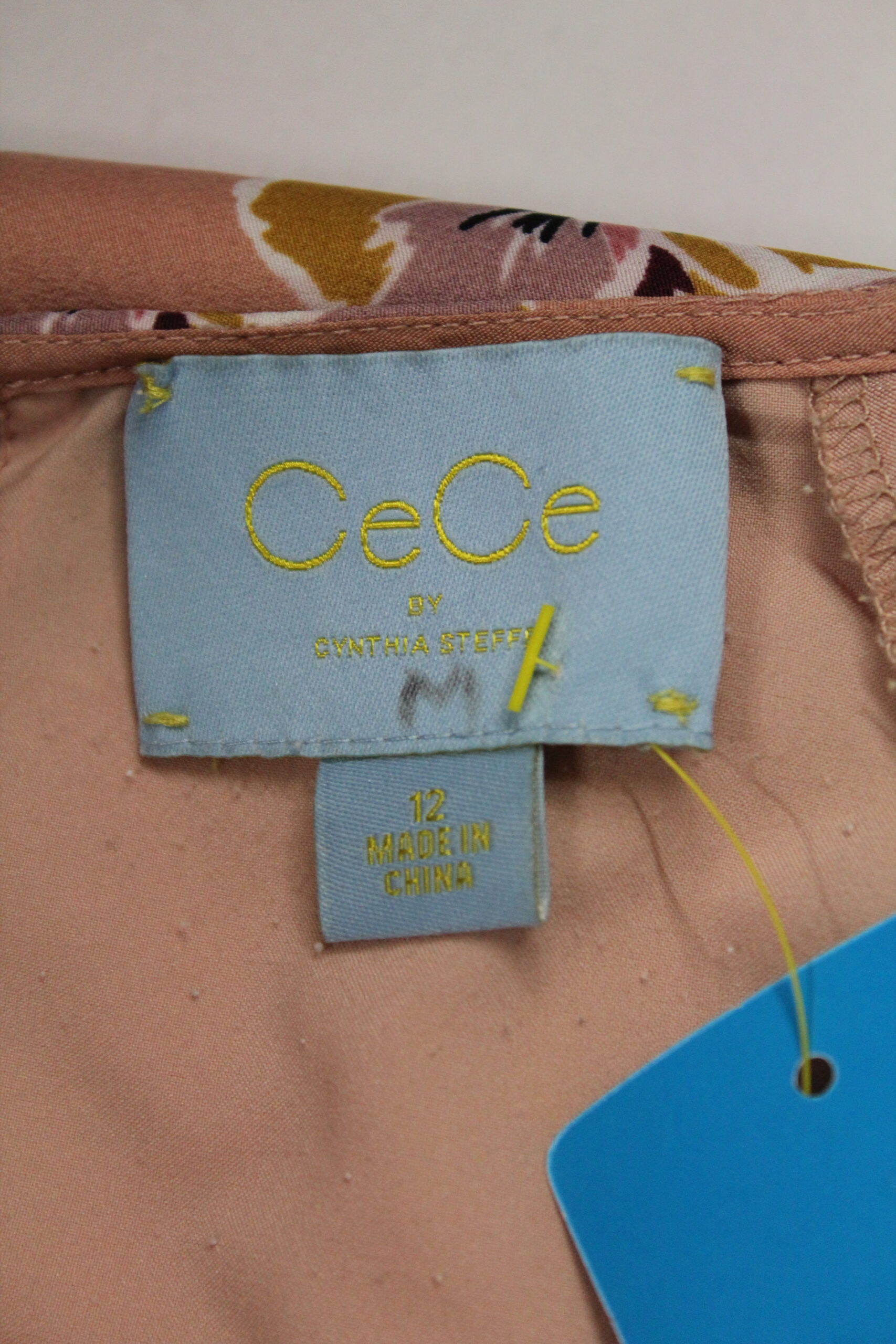 CeCe Vintage Pink with Floral Print Short sleeve Dress Size 12 - Image 4