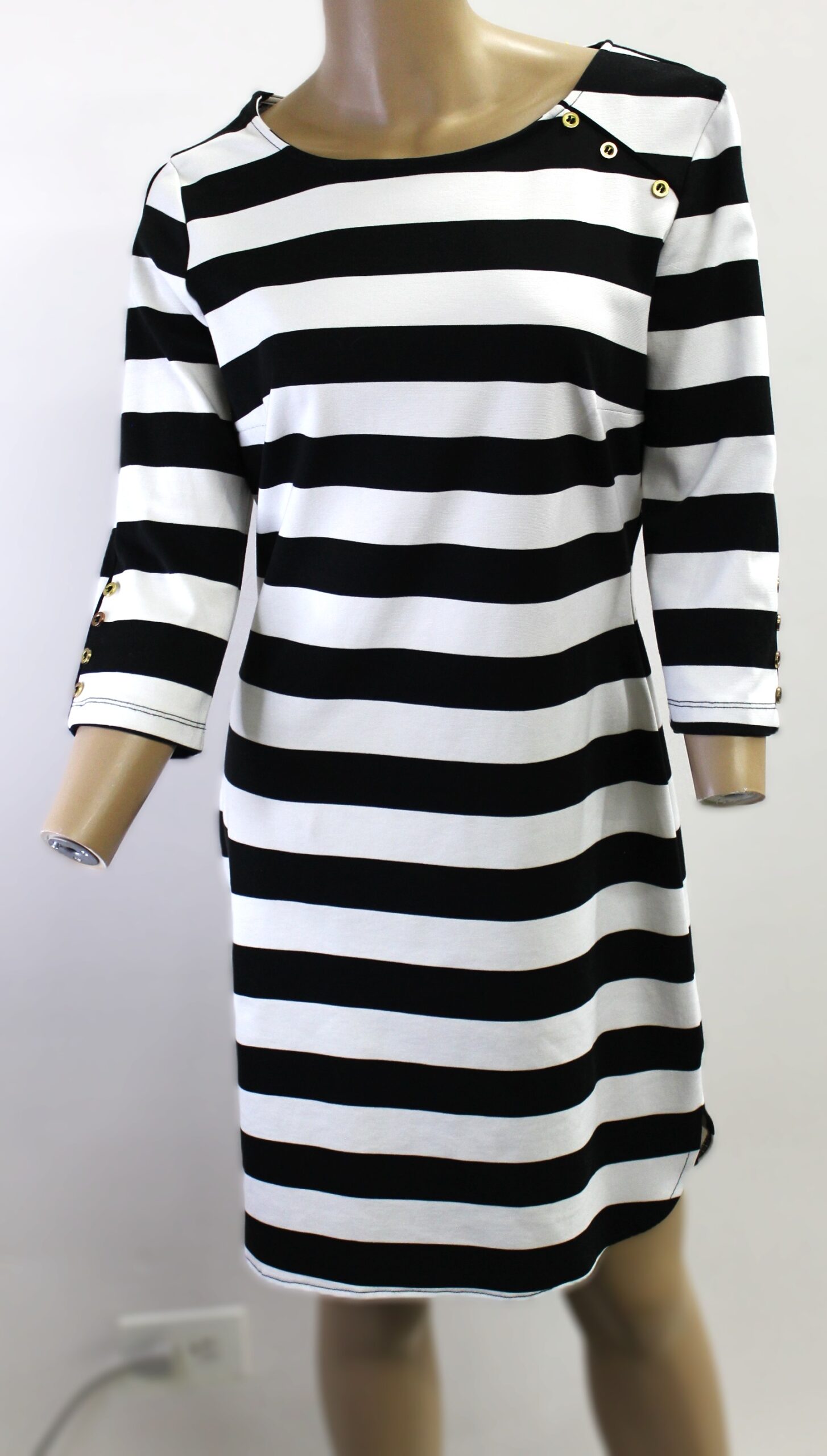 Jules & Leopold Vintage Black & White Striped Dress Size M